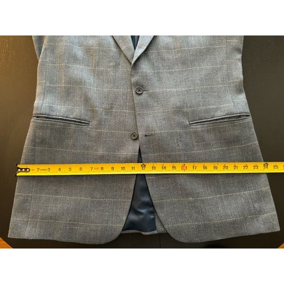 Jos A Bank Silk Wool Sport Coat Mens 42L Herringbone Windowpane Jacket Blazer - Picture 11 of 16